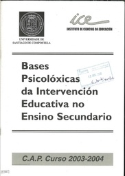 Bases psicolóxicas da intervención educativa no Ensino Secundario