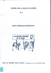 Nuevas tecnologías reproductivas. Cuaderno para la salud de las mujeres, nº 2.