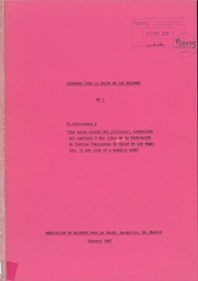 El autoexamen y 'una nueva visión del clítoris'. Cuaderno para la salud de las mujeres, nº 1.
