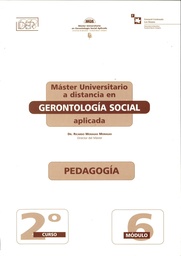 Máster Universitario a distancia en Gerontología Social aplicada. Pedagogía