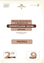 Máster Universitario a distancia en Gerontología Social aplicada. Política