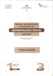 Máster Universitario a distancia en Gerontología Social aplicada. Psicología