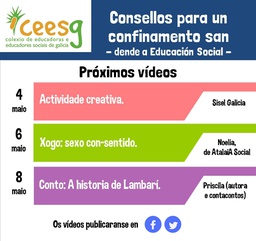 Consellos para un confinamento san -dende a Educación Social-