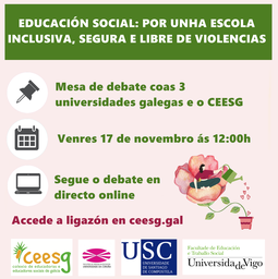 Mesa de debate: Educación Social, escola inclusiva, segura e libre de violencias